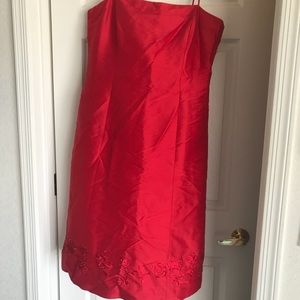 Gorgeous embroidered red silk dress